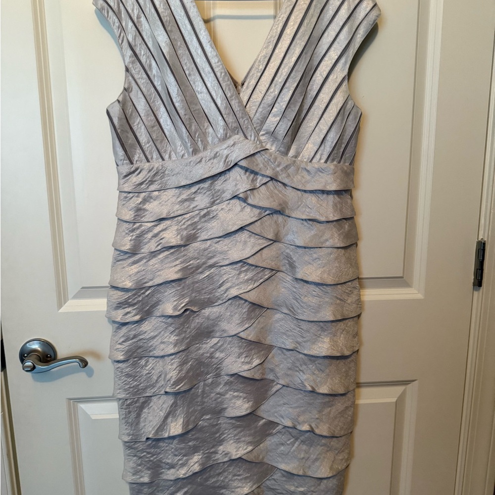 Aidan Mattox Silver Dress